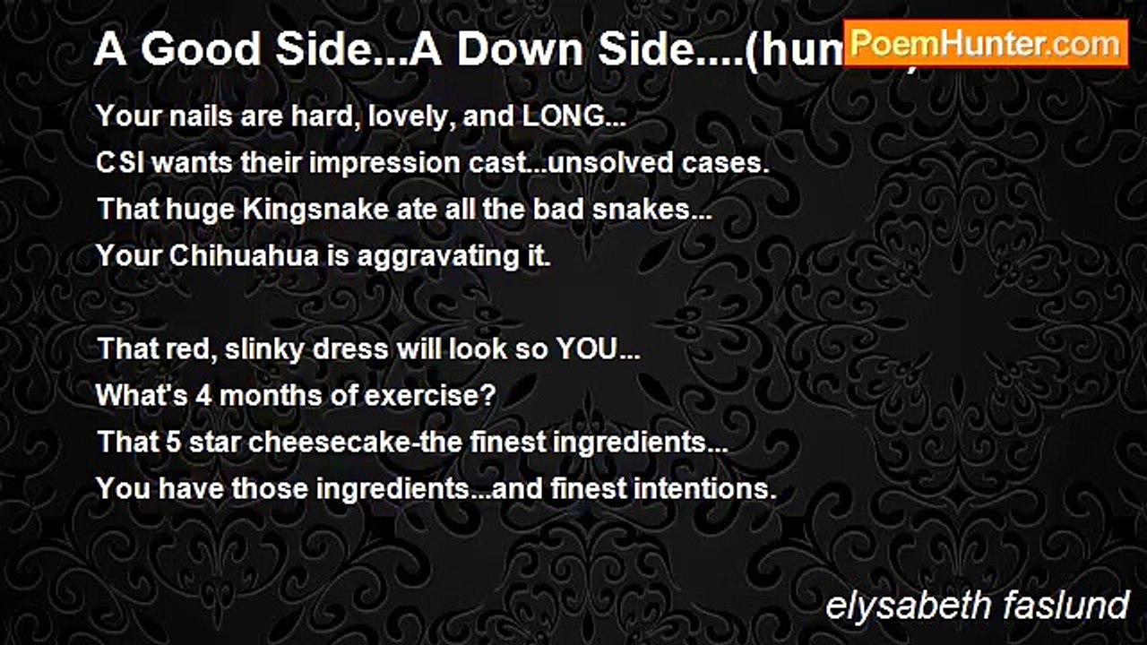 elysabeth faslund - A Good Side...A Down Side....(humor)