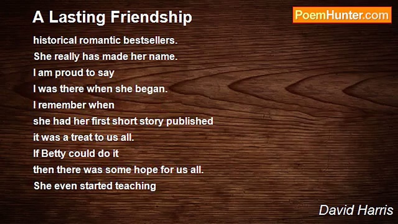 David Harris - A Lasting Friendship