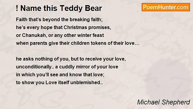 Michael Shepherd - ! Name this Teddy Bear