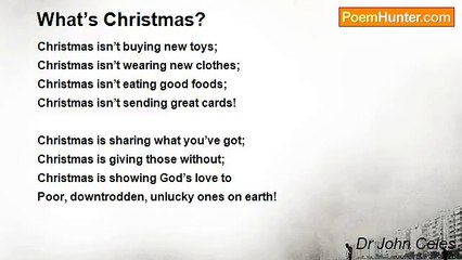Dr John Celes - What’s Christmas?