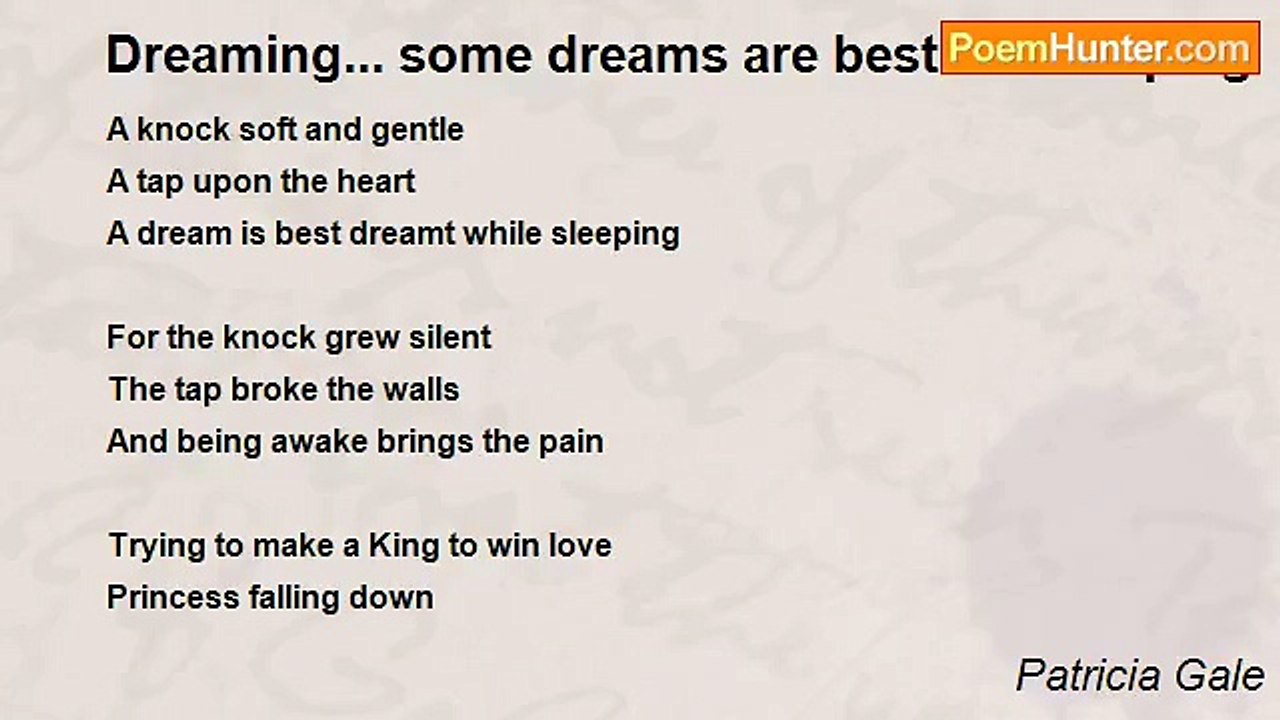 Patricia Gale - Dreaming... some dreams are best left sleeping