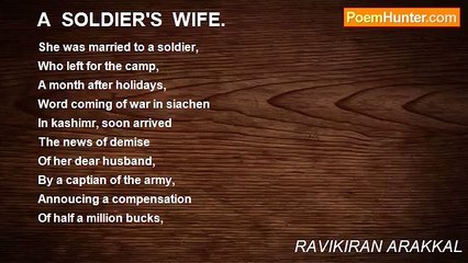 RAVIKIRAN ARAKKAL - A  SOLDIER'S  WIFE.