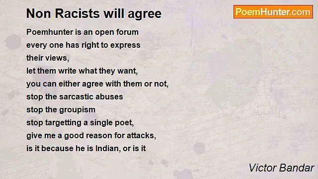 Victor Bandar - Non Racists will agree