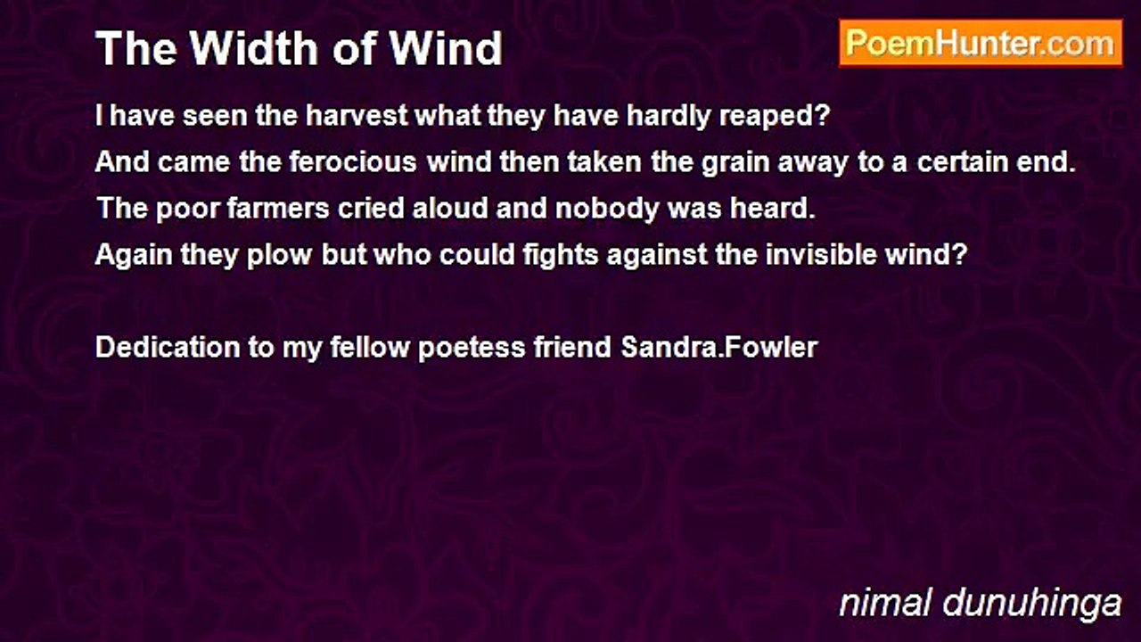 nimal dunuhinga - The Width of Wind