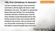 Poems Of Beautiful Cole - ~My first christmas in heaven~