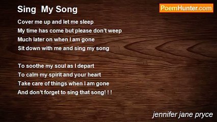 jennifer jane pryce - Sing  My Song