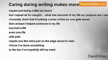 David Knox - Caring daring writing makes more sense...