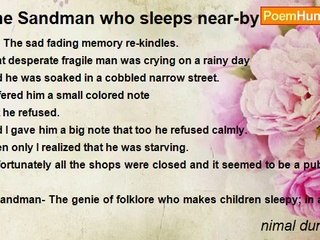 nimal dunuhinga - The Sandman who sleeps near-by a dustbin