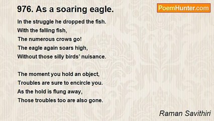 Raman Savithiri - 976. As a soaring eagle.