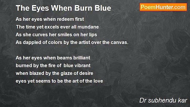 Dr subhendu kar - The Eyes When Burn Blue