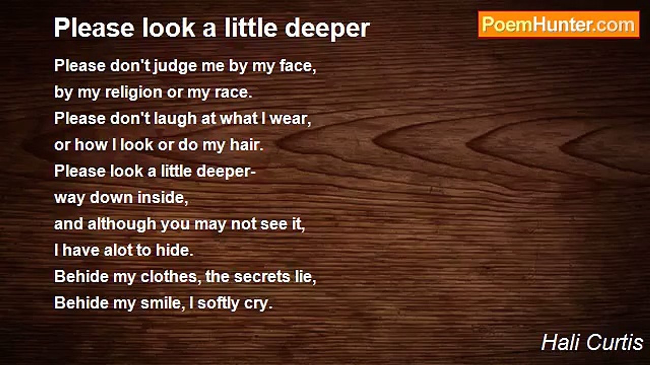 Hali Curtis - Please look a little deeper