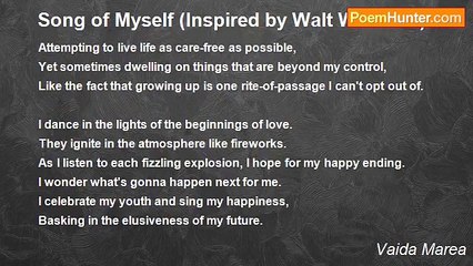 Vaida Marea - Song of Myself (Inspired by Walt Whitman)