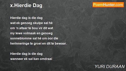 YURI DURAAN - x.Hierdie Dag