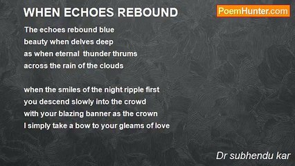 Dr subhendu kar - WHEN ECHOES REBOUND