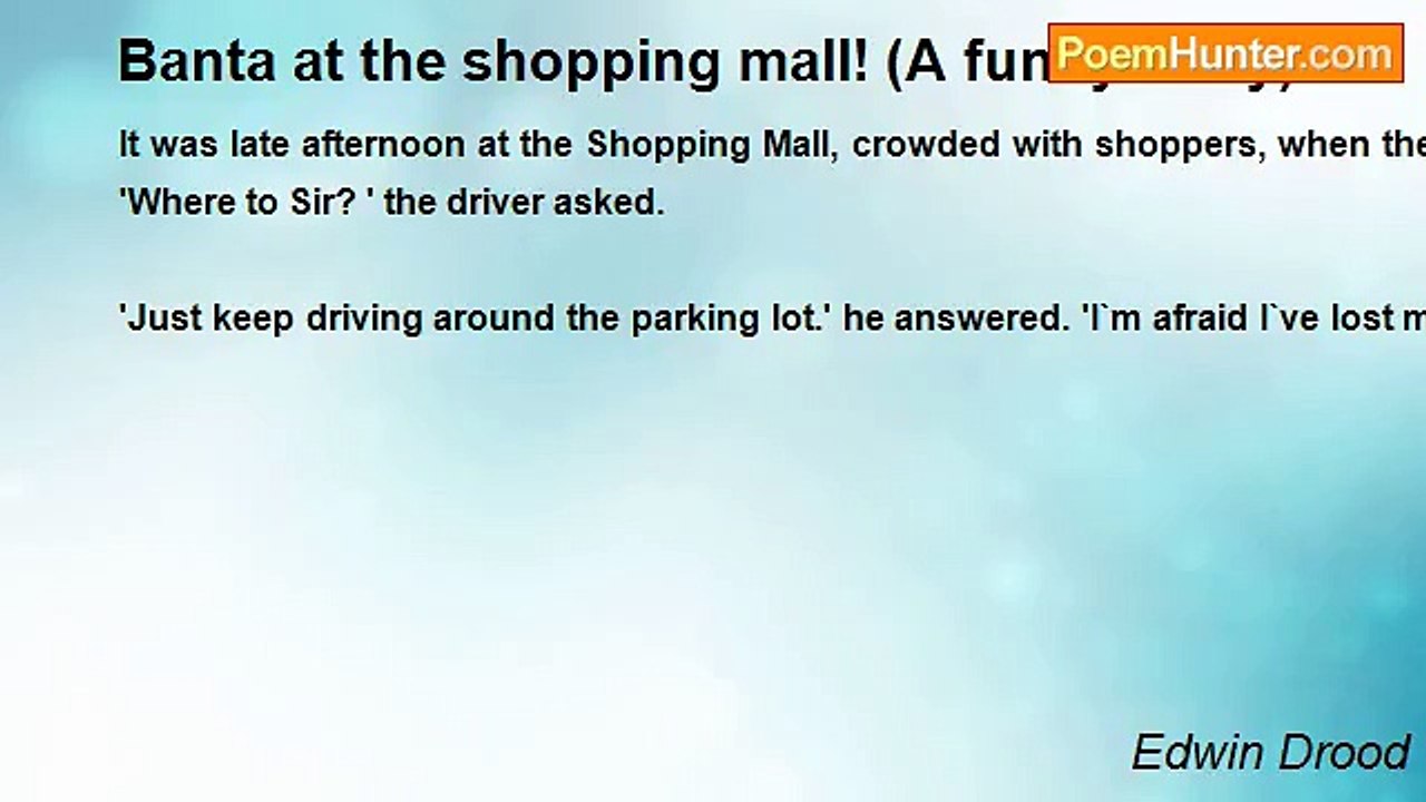 Edwin Drood - Banta at the shopping mall! (A funny story)