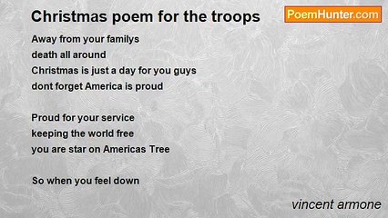 vincent armone - Christmas poem for the troops