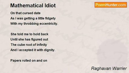 Raghavan Warrier's Humorous Take on Math and Love 📚