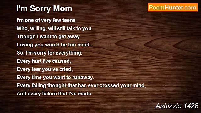 Ashizzle 1428 - I'm Sorry Mom