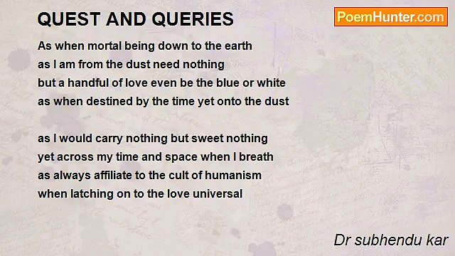 Dr subhendu kar - QUEST AND QUERIES