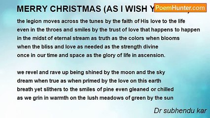 Dr subhendu kar - MERRY CHRISTMAS (AS I WISH YOU ALL)