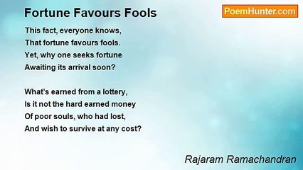 Rajaram Ramachandran - Fortune Favours Fools