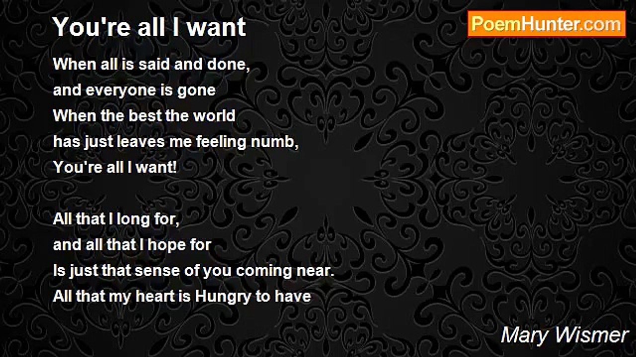 Mary Wismer - You're all I want