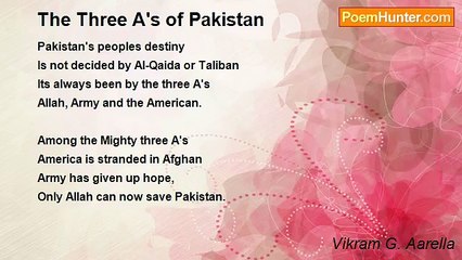 Vikram G. Aarella - The Three A's of Pakistan