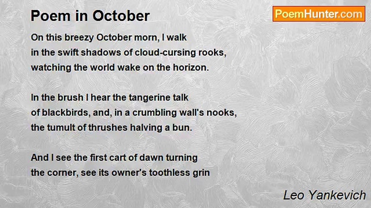 Leo Yankevich - Poem in October