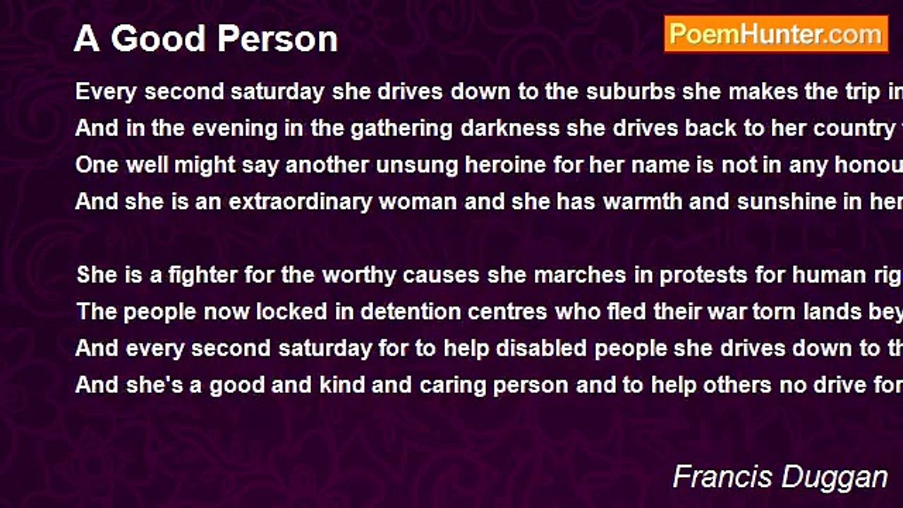 Francis Duggan - A Good Person