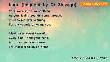 GREENWOLFE 1962 - Lara   (Inspired  by  Dr. Zhivago)