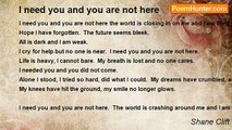 Shane Clift - I need you and you are not here