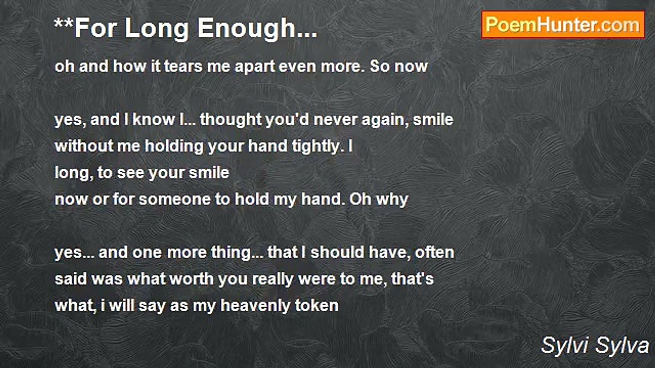 Sylvi Sylva - **For Long Enough...