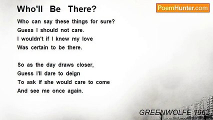GREENWOLFE 1962 - Who'll   Be   There?