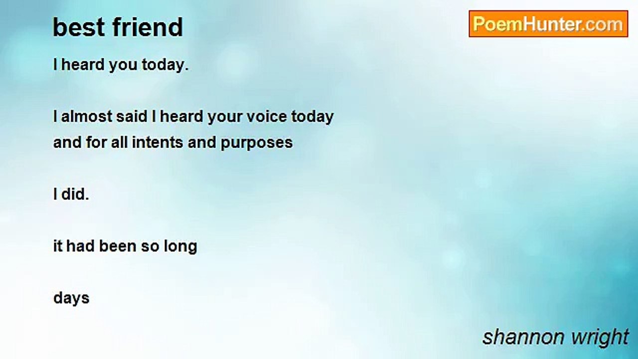shannon wright - best friend