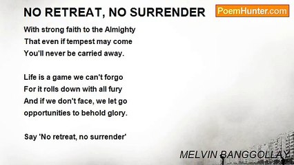 MELVIN BANGGOLLAY - NO RETREAT, NO SURRENDER