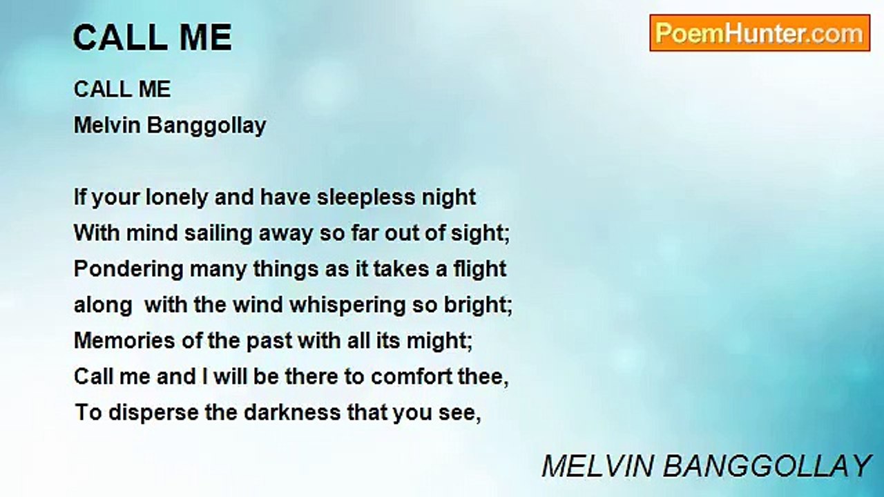 MELVIN BANGGOLLAY - CALL ME