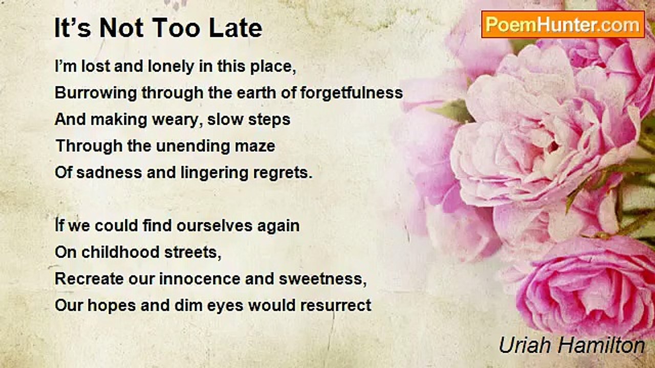 Uriah Hamilton - It’s Not Too Late