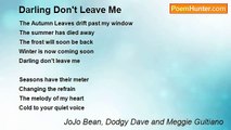 JoJo Bean, Dodgy Dave and Meggie Gultiano - Darling Don't Leave Me