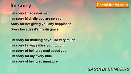 SASCHA BENDERS - Im sorry