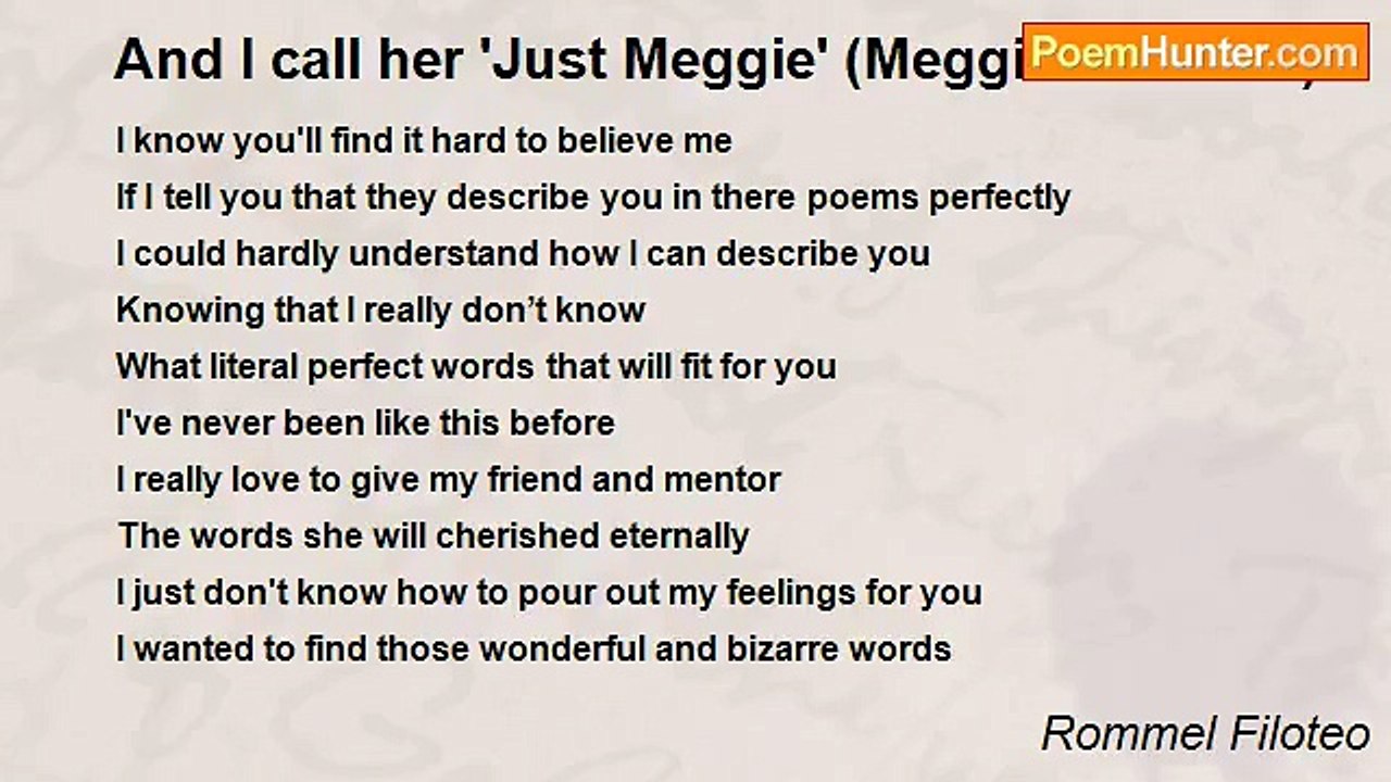 Rommel Filoteo - And I call her 'Just Meggie' (Meggie Gultiano)