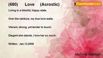 Melvina Germain - (680)      Love     (Acrostic)             No.1