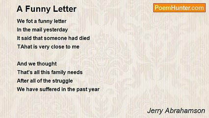 Jerry Abrahamson - A Funny Letter