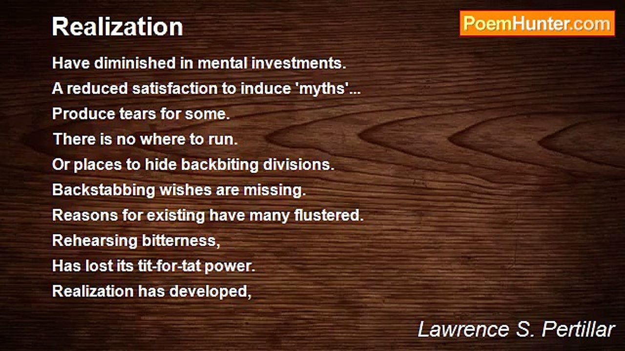 Lawrence S. Pertillar - Realization