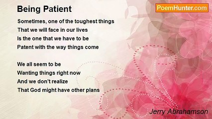 Jerry Abrahamson - Being Patient