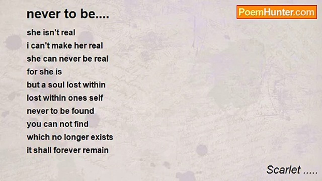 Scarlet ..... - never to be....