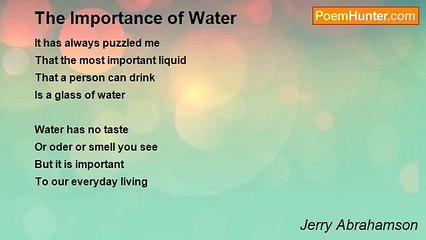 Jerry Abrahamson - The Importance of Water