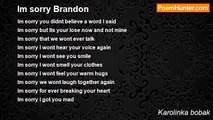 Karolinka bobak - Im sorry Brandon
