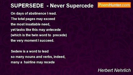 Herbert Nehrlich - SUPERSEDE  - Never Supercede