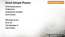 Shalom Freedman - Small Simple Poems