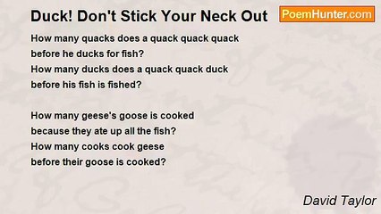 David Taylor - Duck! Don't Stick Your Neck Out